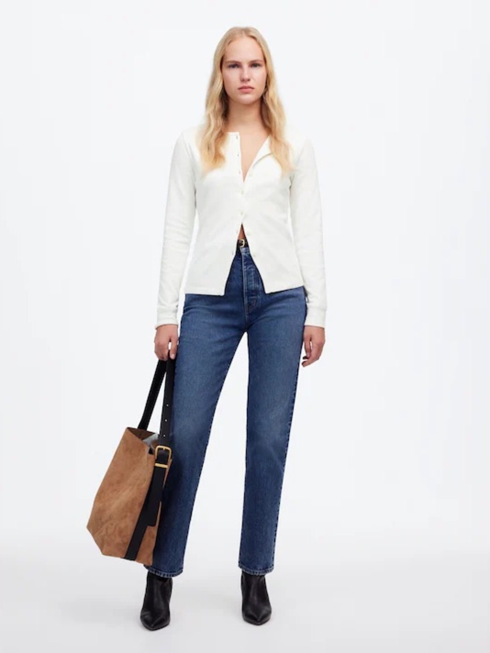 Madewell Ribbed Button Front Cardigan - Picture 2 of 8